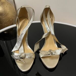 Alexandre Birman Metallic Silver Bow Heels